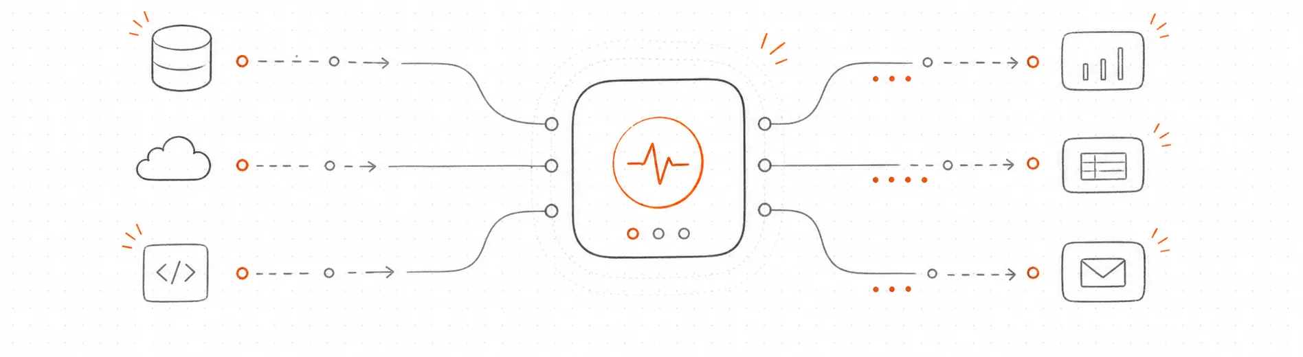 Scribble-Illustration einer laufenden Runtime-Plattform