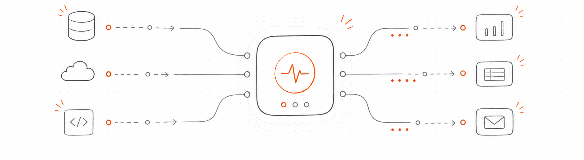 Scribble-Illustration einer laufenden Runtime-Plattform